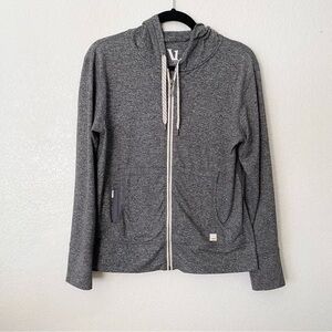 NWOT Vuori Women's Halo Heather Gray Zip-Up Performance Hoodie Jacket